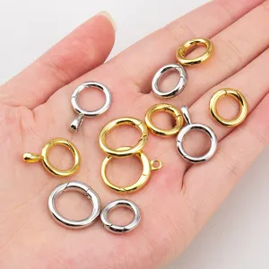Set di chiusure ad anello a molla in rame placcato oro 18 carati e argento per fai da te