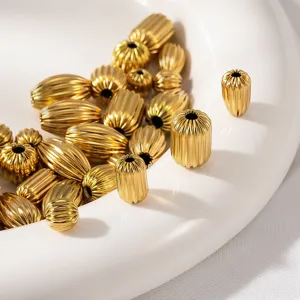Perles d'espacement en acier inoxydable 304 dorées pour la création de bijoux DIY