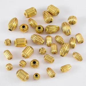 Perles d'espacement en acier inoxydable 304 de haute qualité avec texture froissée