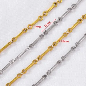 Minimalist stainless steel bamboo link chain for DIY necklace making in gold and silver