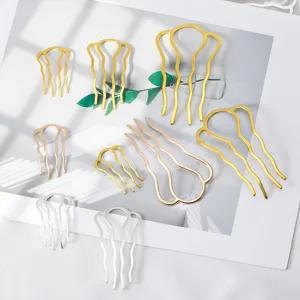 Vintage Legierung Wellig U-Förmige Haarkamm Haarnadel Basis Für Hanfu Kopfschmuck DIY Schmuckherstellung Zubehör