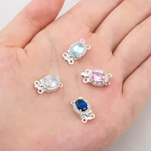 Chiusure ovali in zircone argentato per collane e bracciali fai-da-te componenti