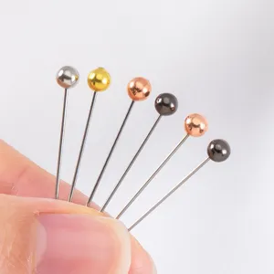Professional colorful stainless steel round head sewing pins for DIY clothing positioning