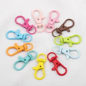 Colorful Alloy Lacquer Rotating Spring Buckle Lobster Clasp For DIY Jewelry Making Bag Toy Doll Pendant Accessories