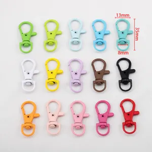 Colorful 35mm alloy lobster claw clasps set for DIY jewelry and bag accessories making.