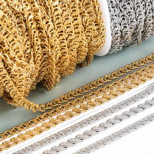 18K goud vergulde roestvrijstalen kettingrollen voor DIY sieraden maken kettingen