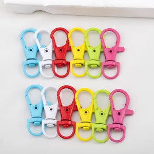 Assorted colorful alloy swivel lobster clasps for DIY jewelry and bag craft accessories