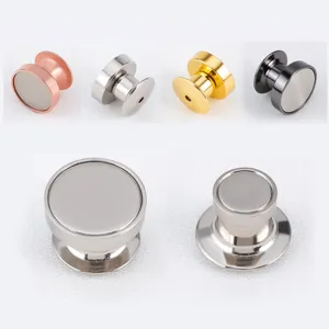 Magnetic Badge Pin Backs Converter Flat Head Magnetic Jewelry Clasp Round Locking Pin Backs For Brooch Pins Alloy Finding