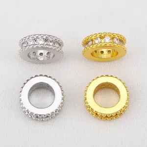 Distanziatori di alta qualità in rame oro e argento con zirconi per gioielli fai da te