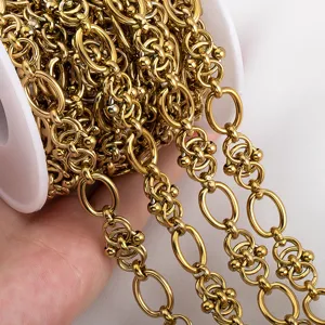 Catena decorativa in acciaio inossidabile 304 oro per borse e gioielli fai-da-te
