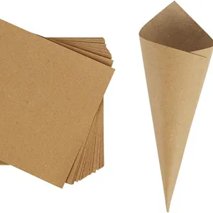Konfetti-Tüten aus braunem Kraftpapier für Hochzeit und Rosenblätter Dekoration