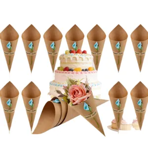 Konfetti-Tüten aus Kraftpapier für Hochzeitsdeko