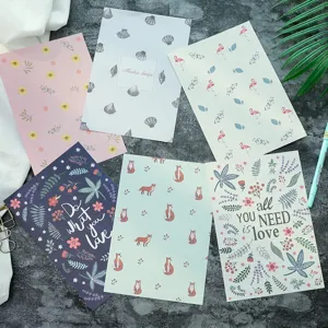 Juego de Papel de Cartas y Sobres Florales Estilo Coreano Papelería de Cartulina para Cartas de Amor Románticas
