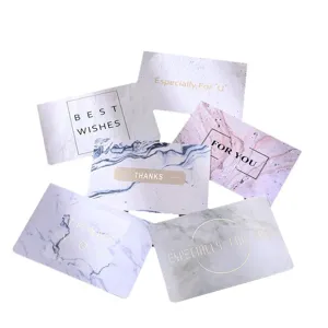 Juego de elegantes tarjetas de felicitación con texturas de mármol y mejores deseos