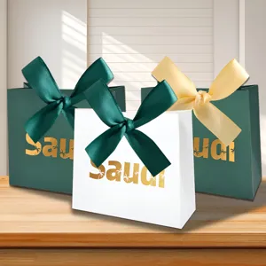 Caja de Dulces de Palmera de Arabia Saudita Mini Caja de Embalaje de Regalo Con Lazo de Satén Grande Cajas de Favor de Cartón Para Bodas