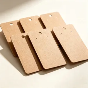 Vintage Kraftpapier Ohrringkarten für Schmuckpräsentation in einer geschichteten Anordnung