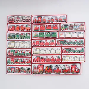 Set de tren de Navidad clásico de madera para niños, regalo festivo y decoración