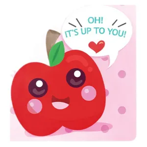 Jolie carte d'encouragement en forme de pomme avec texte motivant pour enfants.