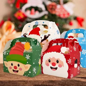 Confezioni regalo natalizie assortite per caramelle con disegni di Babbo Natale ed elfo