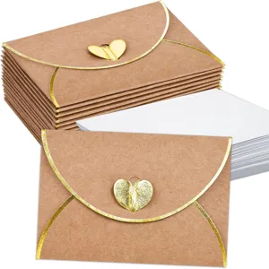 Mini Parelmoer Papier Envelop Hartsluiting Creatief DIY Kleine Cadeau Wenskaart Envelop Voor Bruiloft Verjaardag Feest