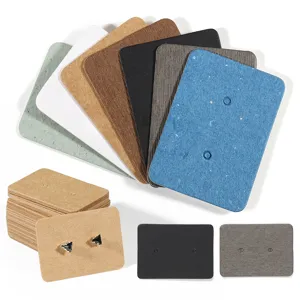 Professional Paper Earring Display Cards Small Jewelry Holder Cardboard Tags For Stud Earrings DIY Jewelry Packaging Accessories Kraft Black White