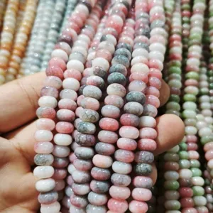 Handmade DIY spacer beads 4x8mm cracked ice jade abacus style for clothing accessories