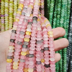 4x8mm multi-colored crackle glass abacus beads for DIY jewelry making and crafts