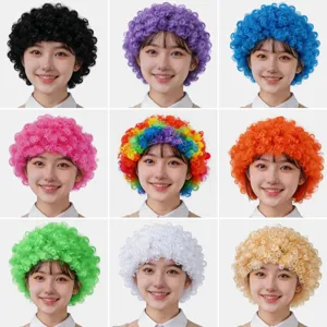 Lustige Afro Perücke Kostüm Clown Haar Performance Requisiten Für Erwachsene Kinder Party Bühne Sport Fan Halloween Zubehör