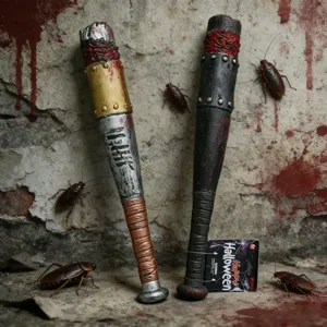 Halloween Bloody Plastic Baseball Bat Toy Realistic Weathered Costume Prop For Zombie Cosplay Prank Performance For Children Adults