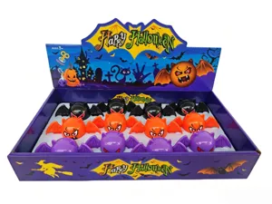 Halloween 12 Stück Aufzieh-Fledermausspielzeug in bunter Geschenkbox für Kinder
