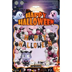 Verpackungsansicht eines Halloween-Ballon-Sets mit Geistern und Vampir-Folienballons.