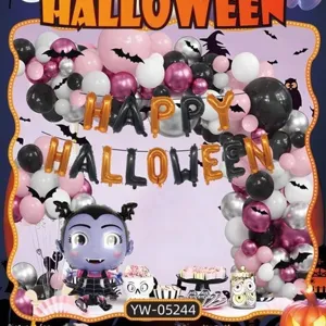 Halloween Party Dekoration Ballon Arch Girlande Kit Aluminiumfolie Latex Vampir Mädchen Kürbis Geist Ballons Für Party Deko