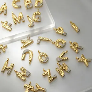 Minimalistische Kupfer Zirkonia Buchstabe Anhänger Halskette Vergoldet Alphabet Charme Kette Modeschmuck Geschenk Für Damen
