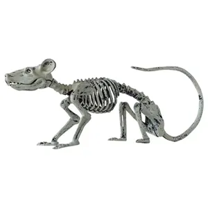 Decoración realista de esqueleto de ratón de Halloween, accesorio de plástico para fiestas.