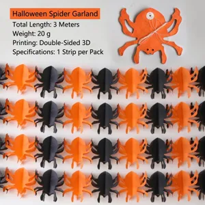 Guirlanda de araña de papel de 3 m para una gran decoración de fiesta de Halloween.