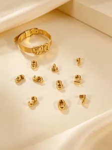 Gouden roestvrijstalen mesh DIY nummer armband 10mm aanpasbare bedel sieraden detail