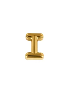 Gouden opgeblazen letter I bedel hanger, roestvrijstalen DIY sieraden accessoire voor armband.