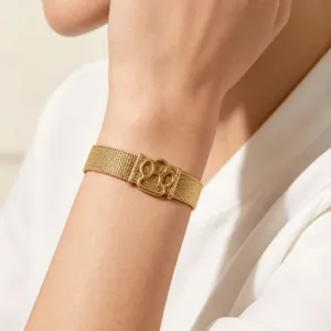 10mm roestvrij staal mesh armband met schattige poot hanger mode veelzijdige diy accessoire