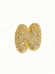 Gold plated bubble letter pendant, sparkling full diamond design for daily wear jewelry.