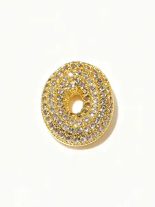 Gold-plated stainless steel bubble letter pendant with pavé stones, stylish necklaces.