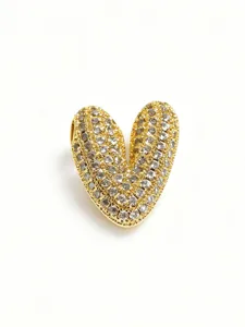 Gold Pave Diamond Bubble Letter Pendant Necklace Stainless Steel Charm Jewelry Gift