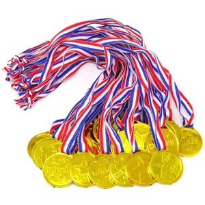Kinder Kunststoff Gewinner Medaillen Gold Silber Bronze Auszeichnung Band Set Für Schule Sporttag Abschluss Party Preise