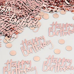 Confeti Happy Birthday Lentejuelas Holográfico Láser PVC Redondo Glitter para Decoración Mesa Fiesta Cumpleaños Disco
