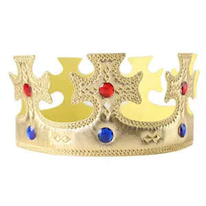 Gouden kroon hoed voor kinderen halloween feest koning prins kostuum feestaccessoires