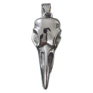 Stainless steel gothic bird skull pendant punk style necklace for men and women