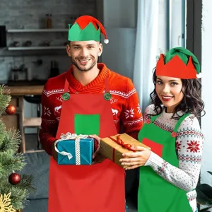 Set festivo di grembiule e cappello da elfo di Natale per feste a tema e decorazioni