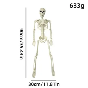 Λεπτομερής προβολή σκελετού Halloween 90 cm με πληροφορίες βάρους και διαστάσεων