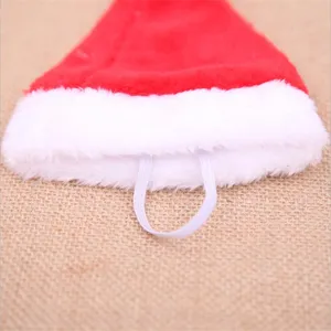 Weicher Plüsch-Weihnachtsmann-Hut für Haustiere mit elastischem Band für kleine Hunde und Katzen