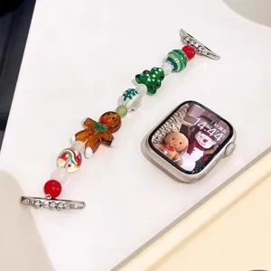 Festliches Weihnachts-Lebkuchenmann-Perlenersatzband für Apple Watch Serien Modelle