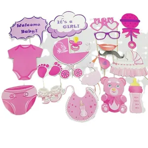 25-teiliges Set Rosa Baby-Party Fotorequisiten für die Dekoration der Mädchenparty